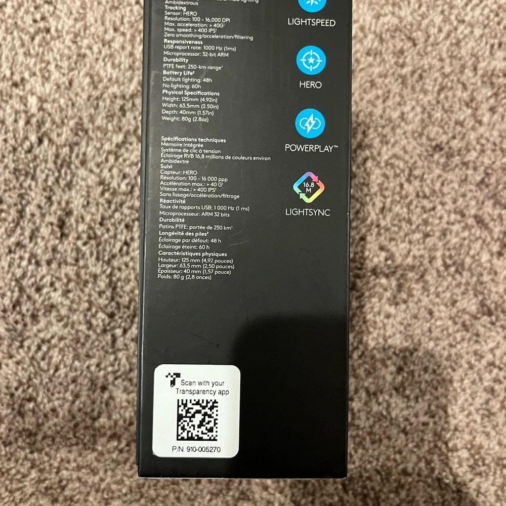 Logitech Black G Pro Wireless Mouse
